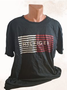 TOMMY HILFIGER férfi póló – Logómintás, fekete (XL)