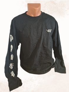   VANS hosszú ujjú férfi póló – Fekete, koponyás mintával (L, Classic Fit)