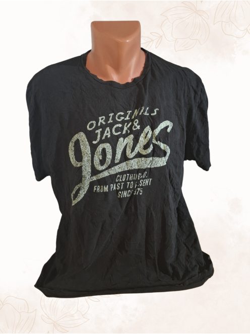 JACK & JONES “Originals” férfi póló – Fekete, Klasszikus Fit (XXL)
